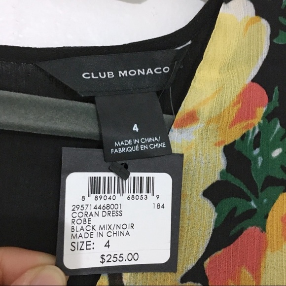 Club Monaco Coran Floral Flutter Sleeve Cutout Back Midi Dress Size 4 NWT - Picture 5 of 14